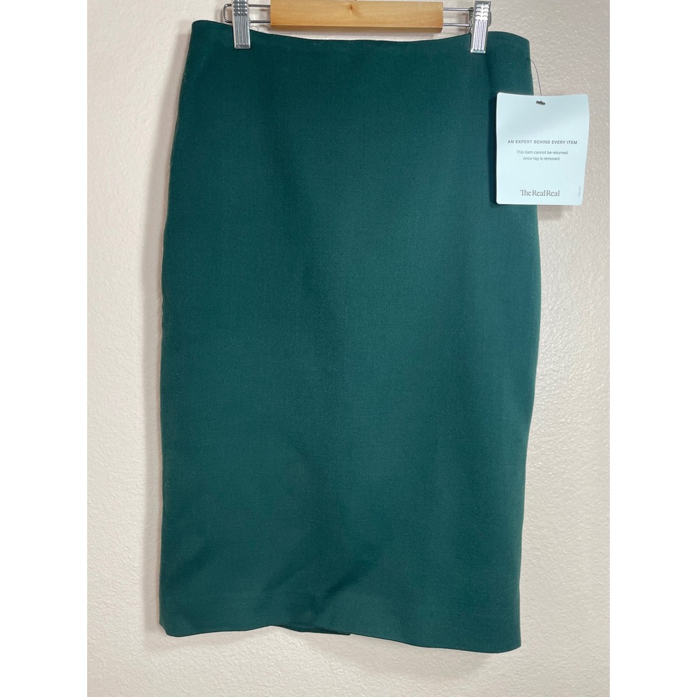Burberry Prorsum Forest Green Virgin Wool Pencil Skirt IT 42 US 6 Made in Italy
